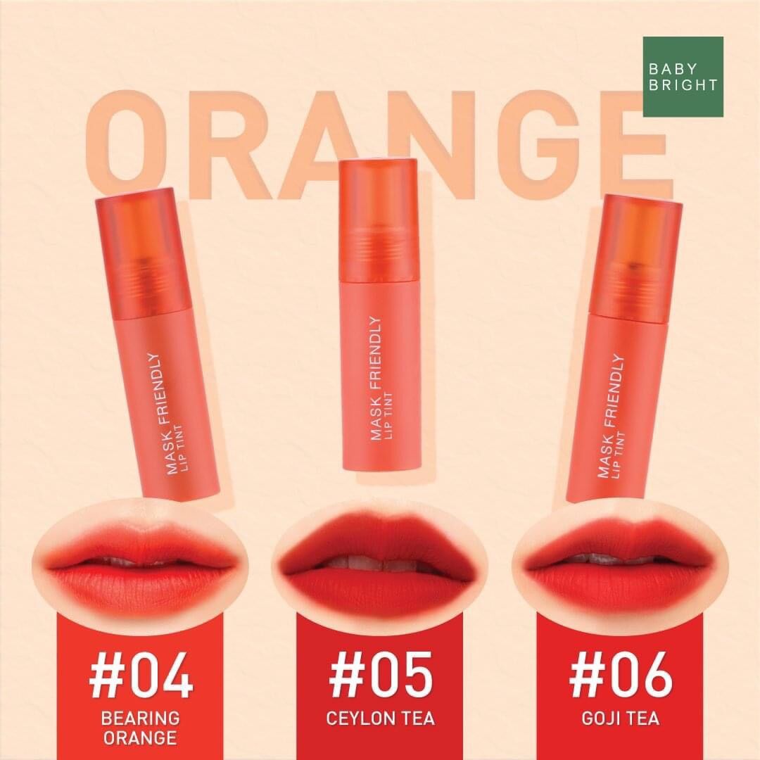 [Full màu] Son Tint Lì Baby Bright Mask Friendly Lip Tint