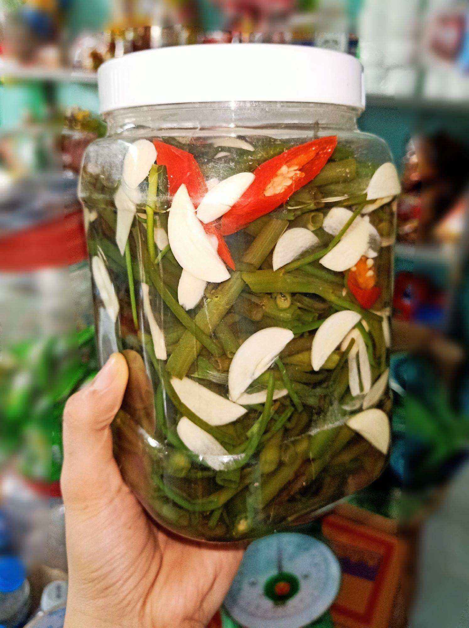 Dưa rau muống ngâm chua ngọt- 900gram 🍋🌶