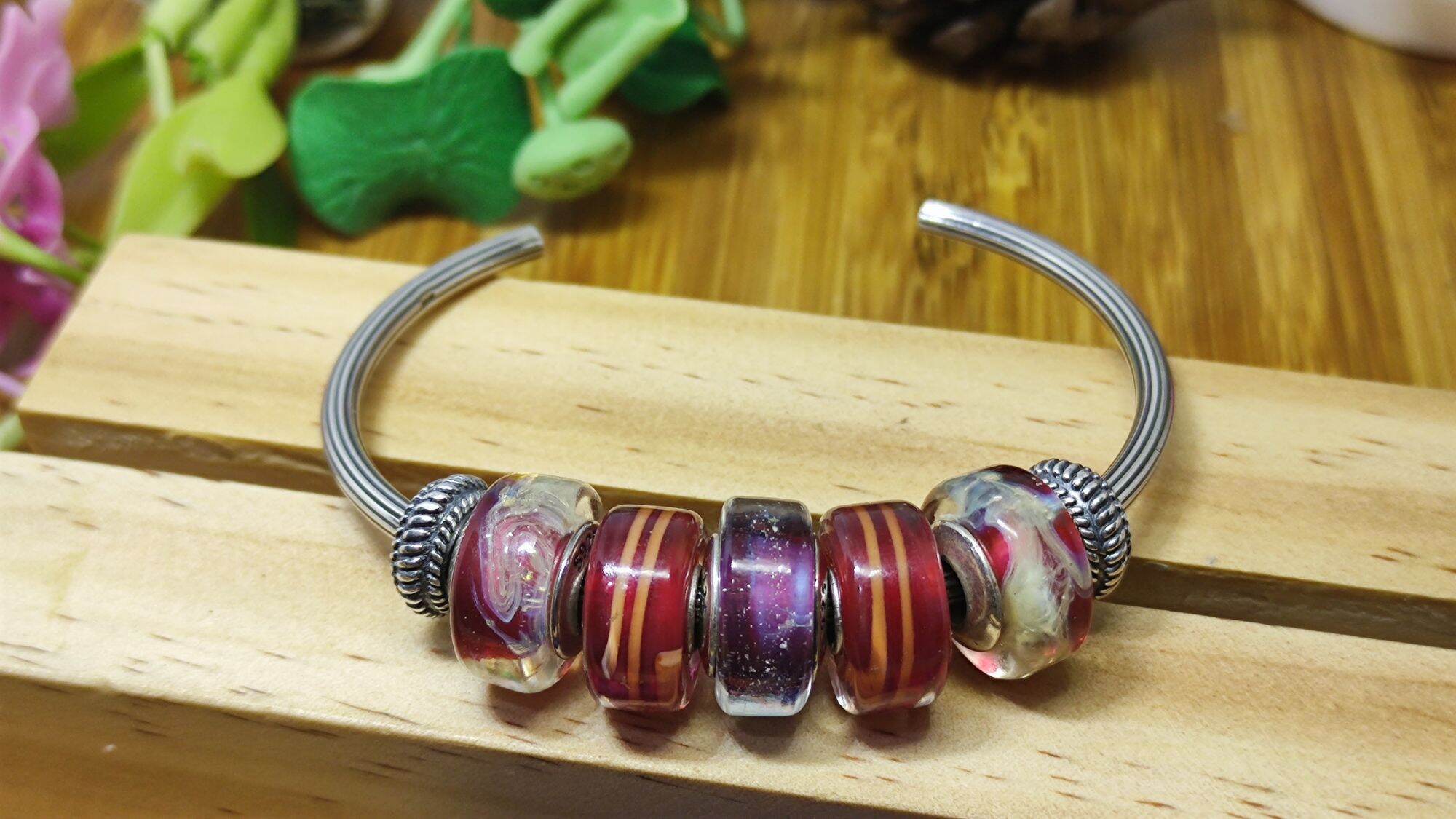 GauBee Charm bạc 925 kiềng C sọc tb xỏ