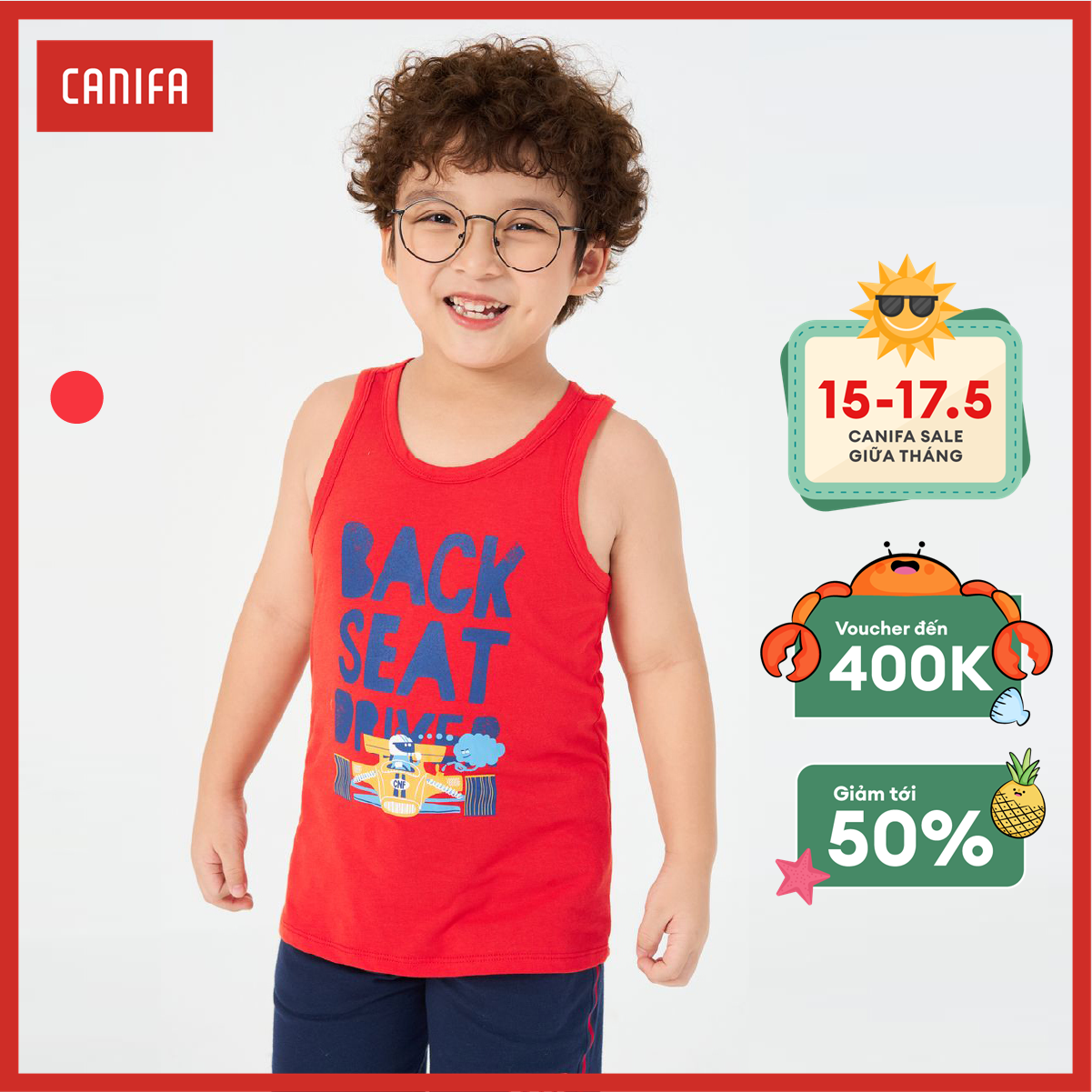Áo ba lỗ bé trai canifa 2ta22s021