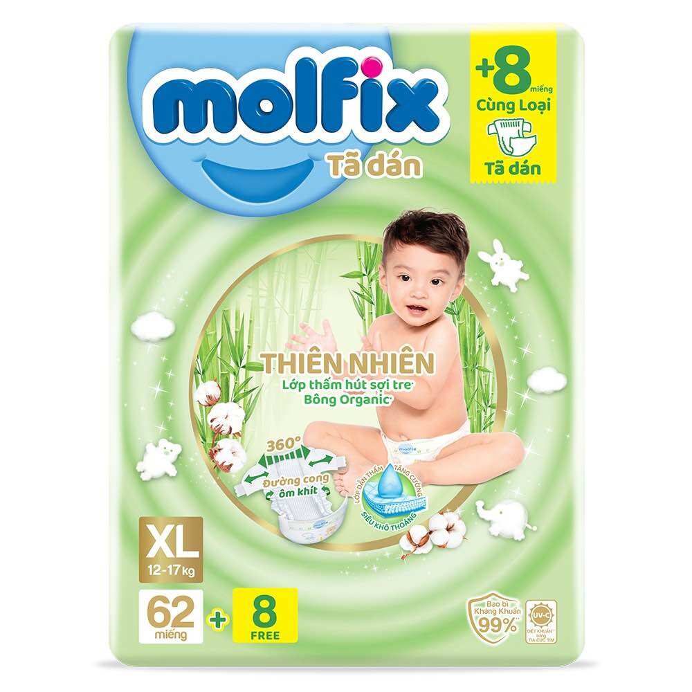 Tã dán molfix đủ size cho bé.