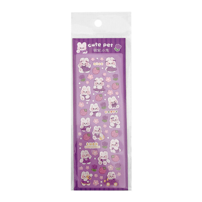 Sticker trang trí hologram lấp lánh thỏ và gấu