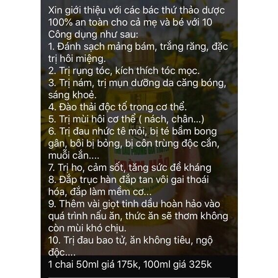 [50ml] Tinh dầu Hoàn Hảo - Dầu phong Hoàn Hảo
