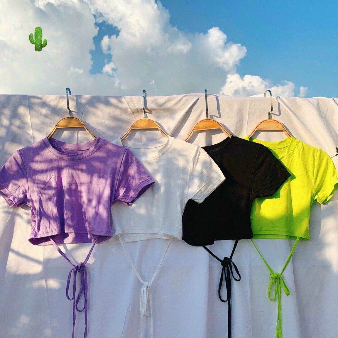Áo croptop dây xoắn bụng