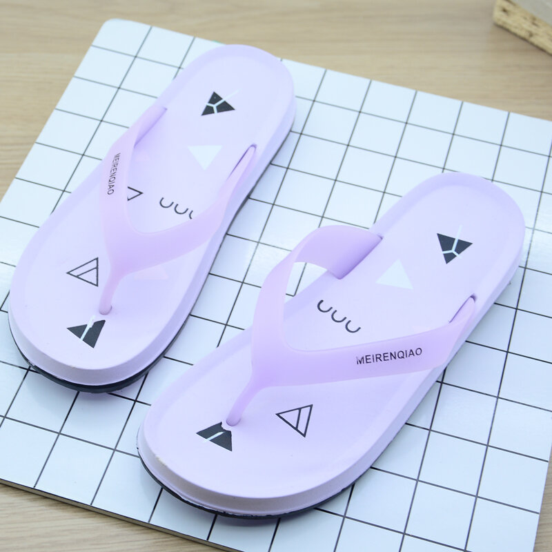 Beauty Bridge Flip-Flops Women's Summer Outdoor Jelly Flip-Flops Non-Slip Fashion Cute Flat Ultra-Light Women's Sandals