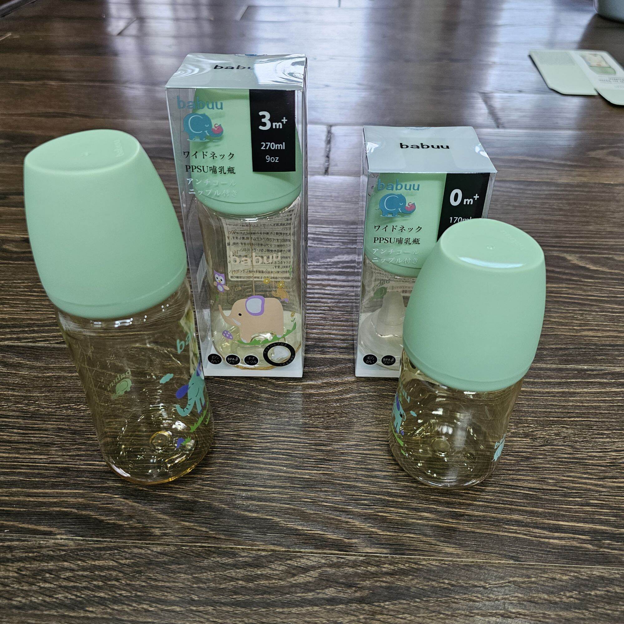 Bình sữa babuu cổ rộng 170ml/270ml kèm núm theo bình đẹp cho bé