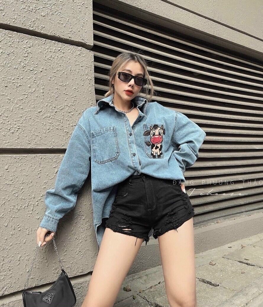 Quần đùi jeans rách đùi cực sexy