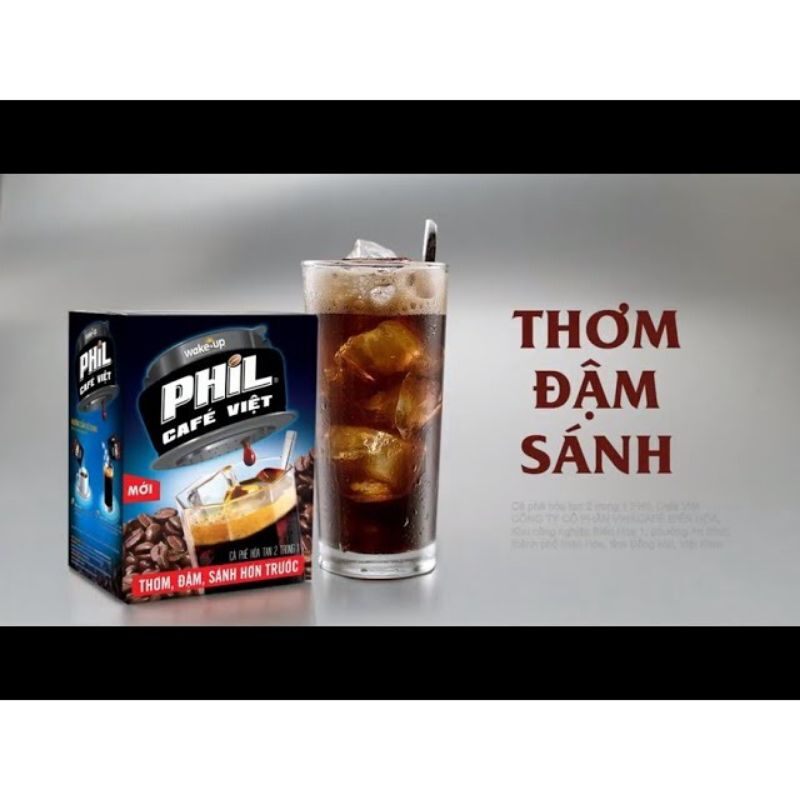 Cà Phê Đen PHIL Việt  Thơm Ngon Đậm Vị Wake Up( 15gói x 16gam) DATE MỚI