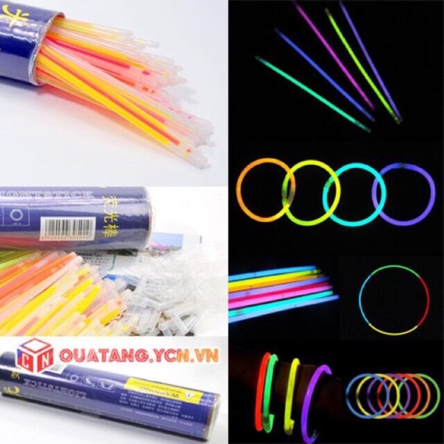 Que phát sáng, vòng đeo tay dạ quang lightstick (combo 5 vòng)