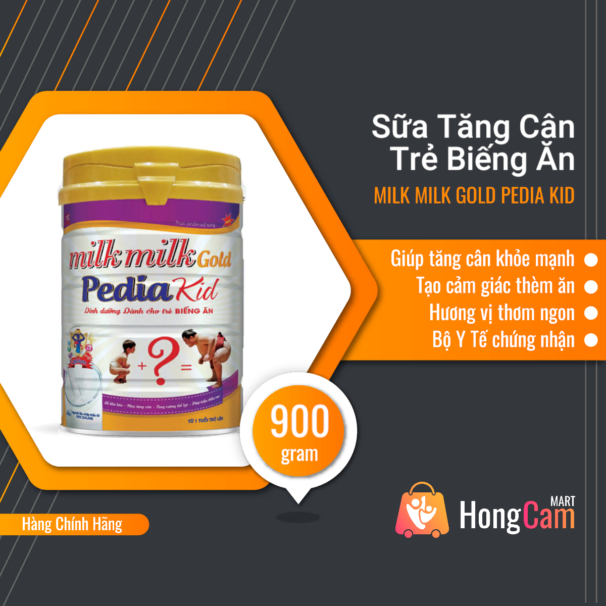 Date mới - lon 900g sữa bột tăng cân dành cho trẻ biếng ăn pedia kid milkmilkgold - hồng cẩm mart