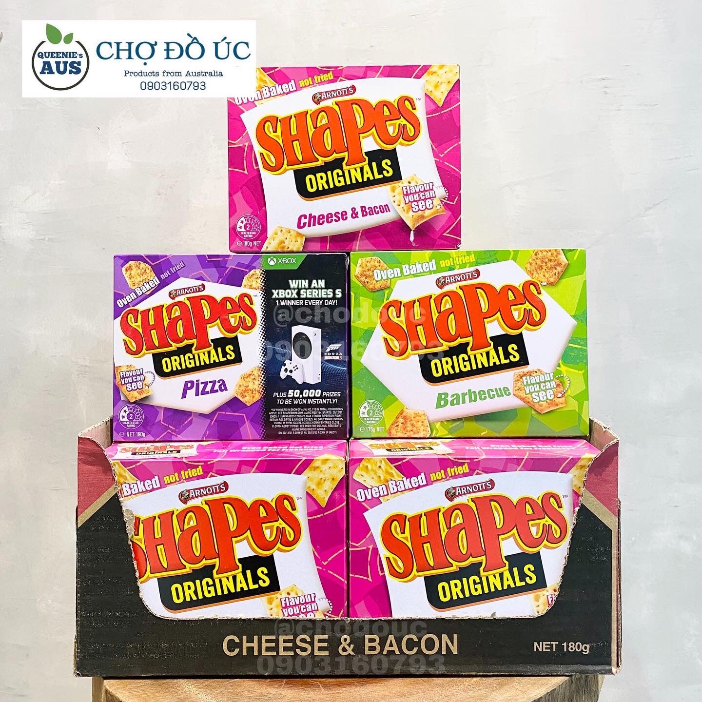 Bánh snack nướng không chiên arnott’s shapes - nhập úc 🇦🇺