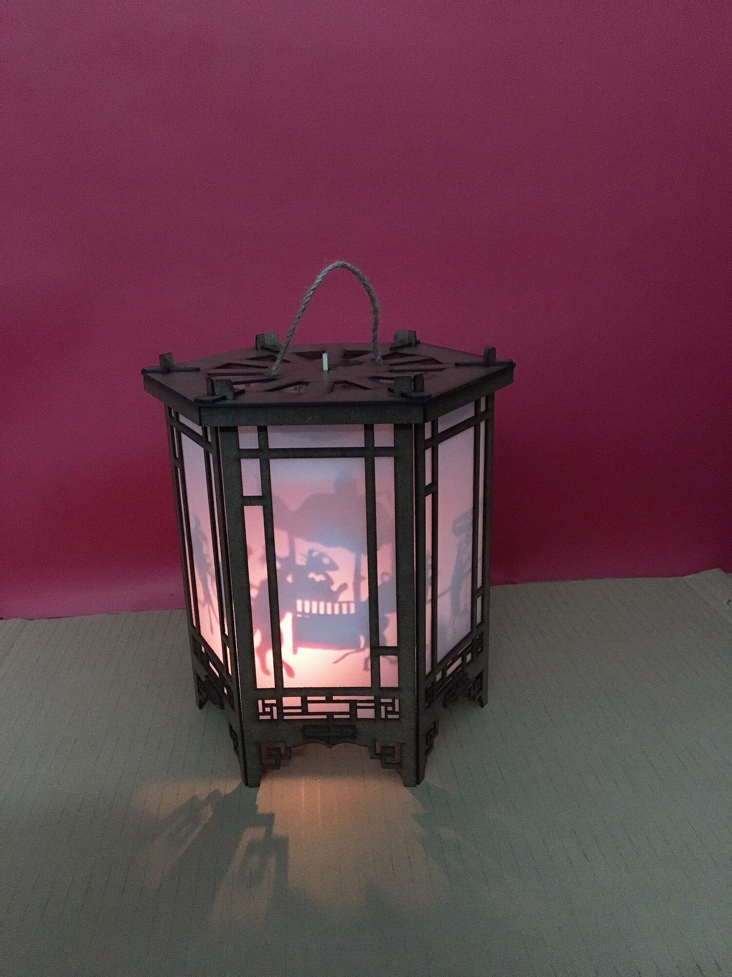 [HCM]Lồng đèn kéo quân gỗ 24cm