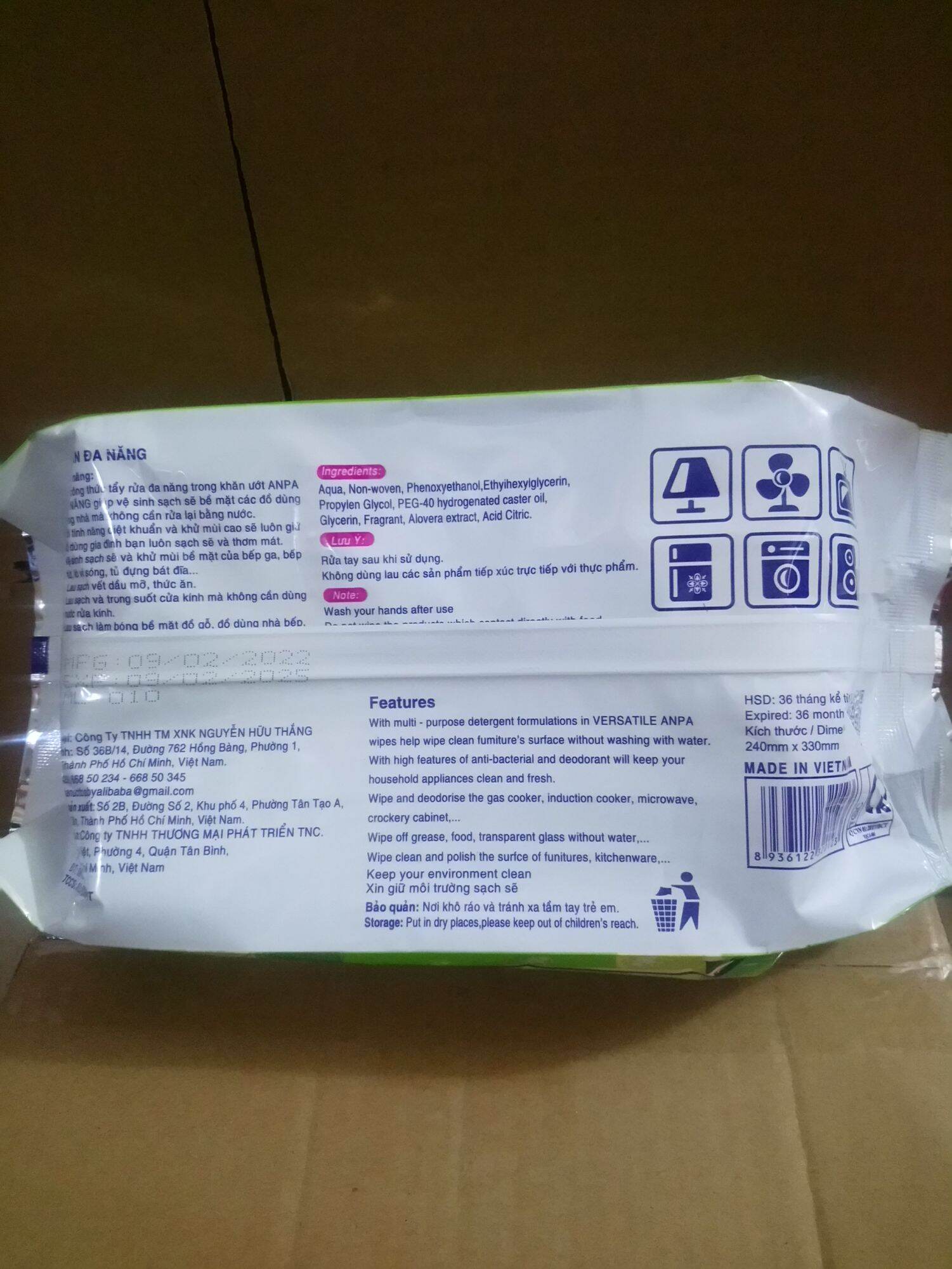 khăn  lau đa năng AnPa 50 tờ