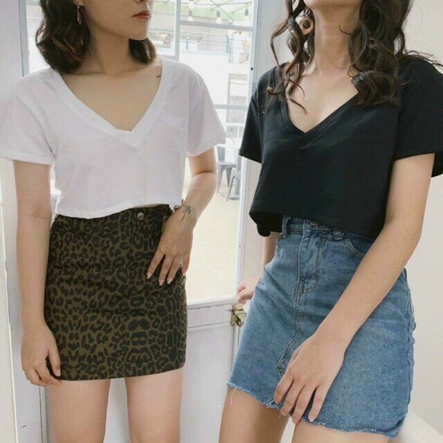 [HCM] ÁO KIỂU CROPTOP CỔ TIM ĐƠN GIẢN FROM FROM DƯỚI 50KG