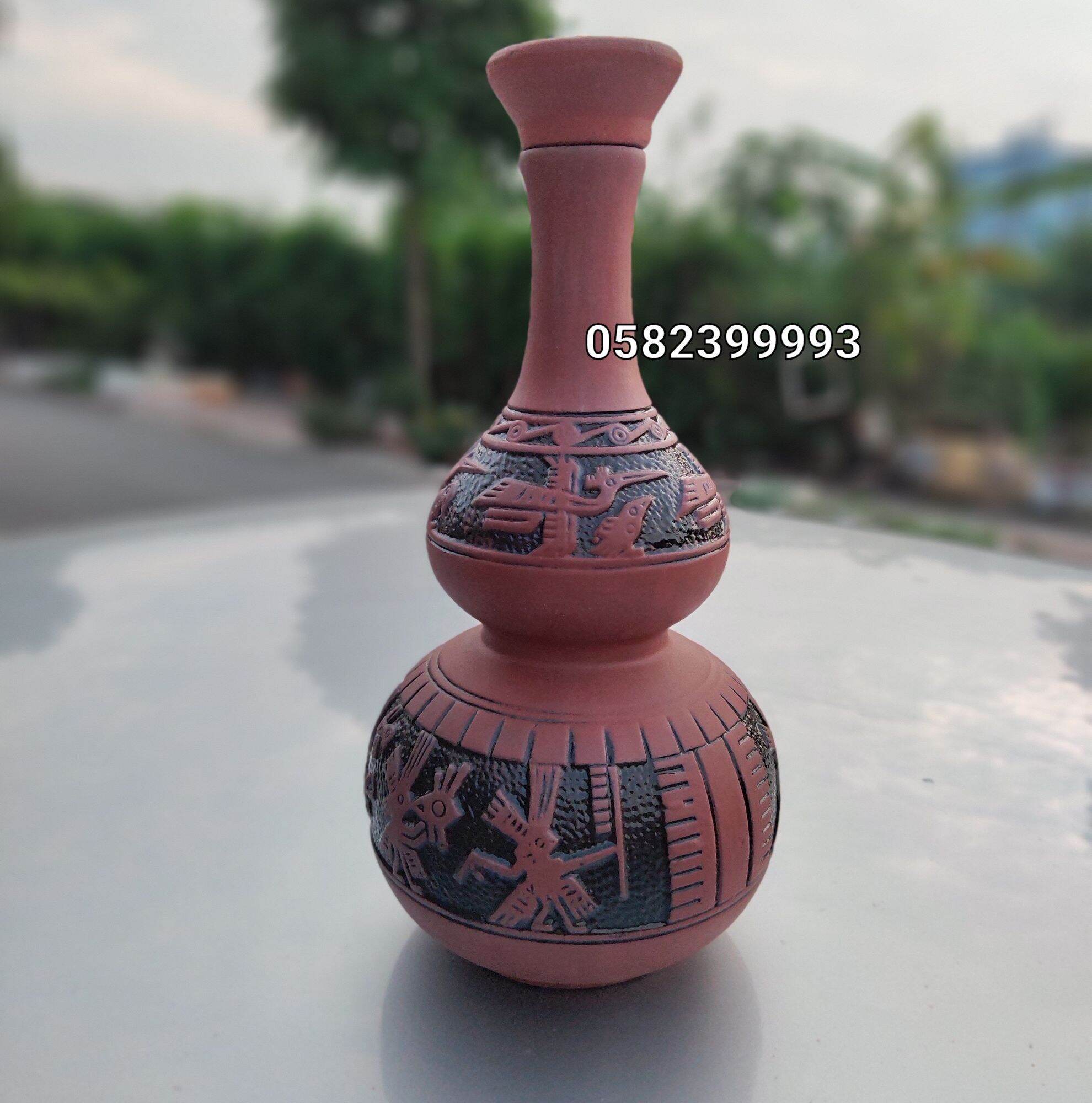 Chai sành hoa văn Trống Đồng (loại xịn)