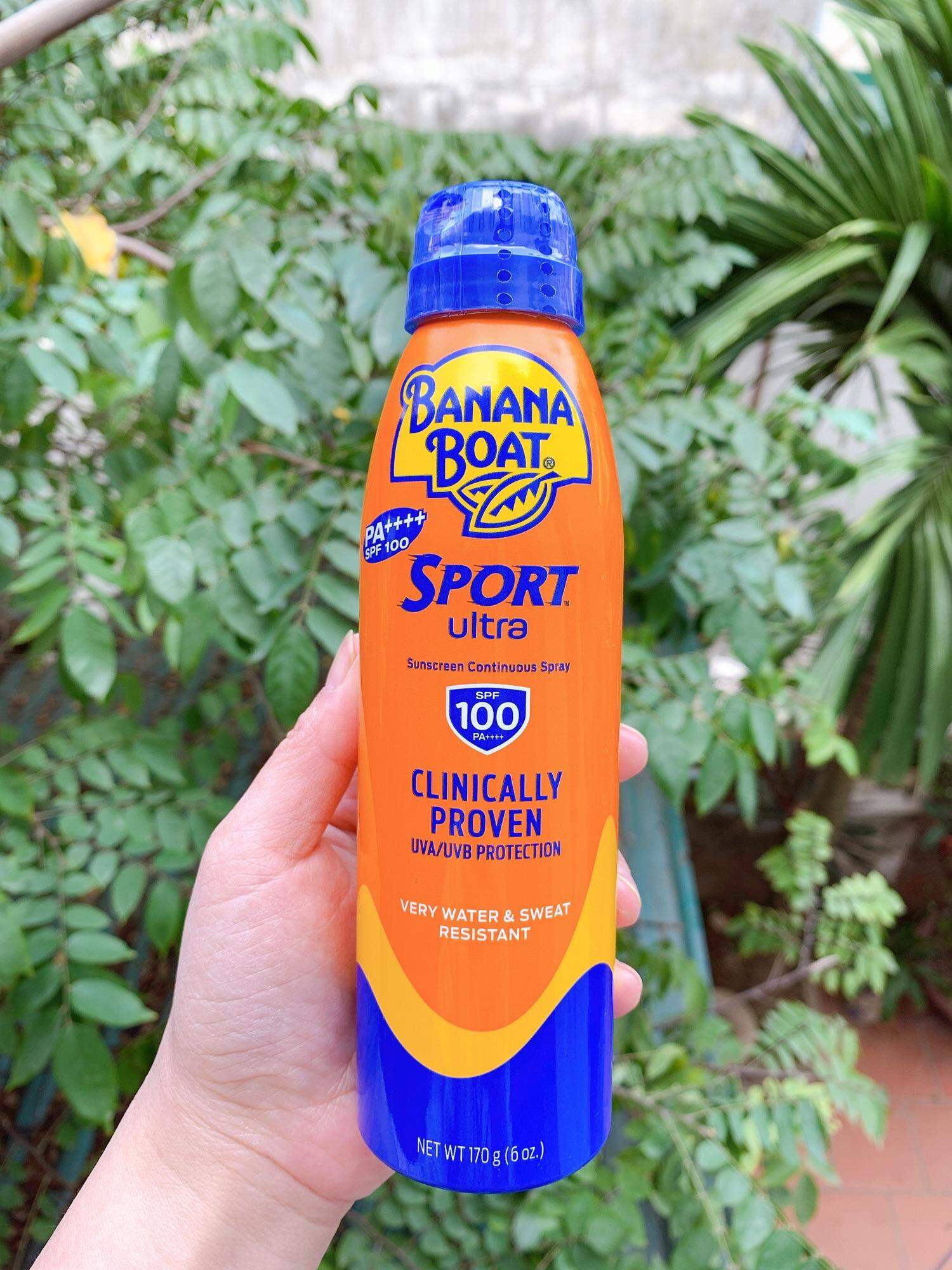 Chống Nắng Dạng Xịt Banana Boat Sport sunscreen continuous spray SPF100 PA++++170G(Date 31/05/2024)