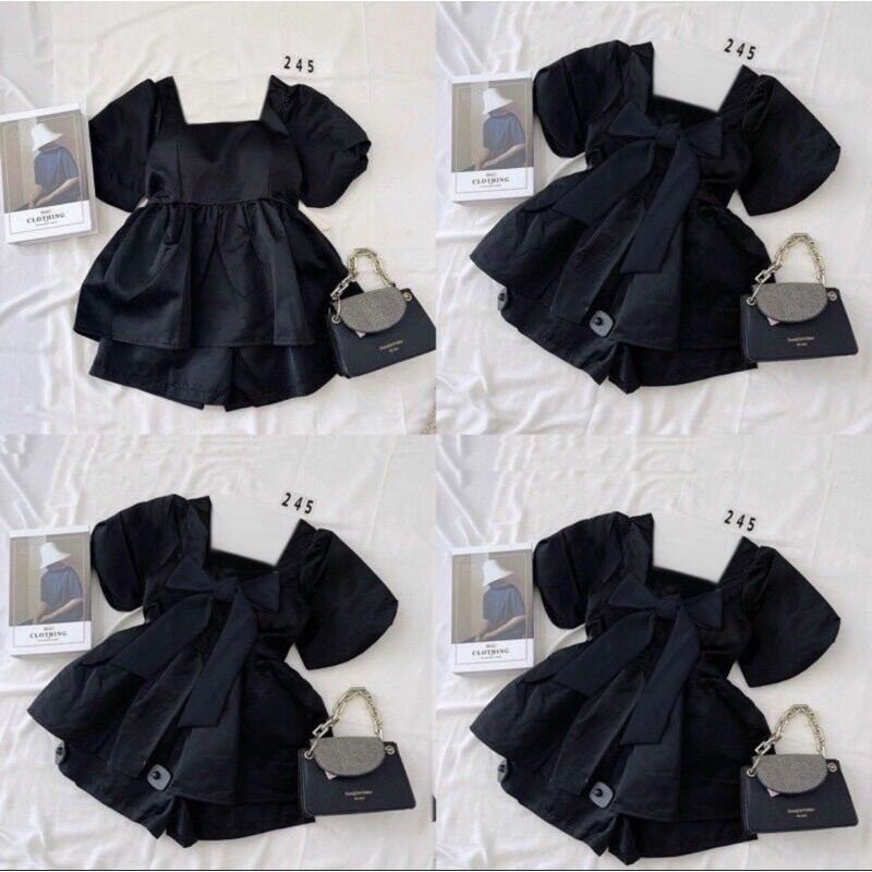 [SHOP TÁO ĐỎ BIGSIZE 50kg-90kg] Set áo peplum nơ lưng mix quần đùi