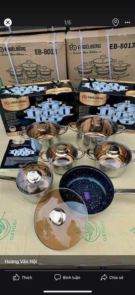 Set 6 bộ nồi 6 chi tiết của Đức