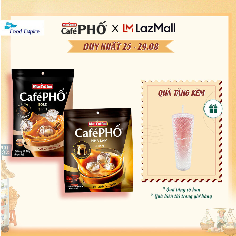 Combo 1 túi cà phê maccoffee phố nhà làm & 1 phố sữa đá gold