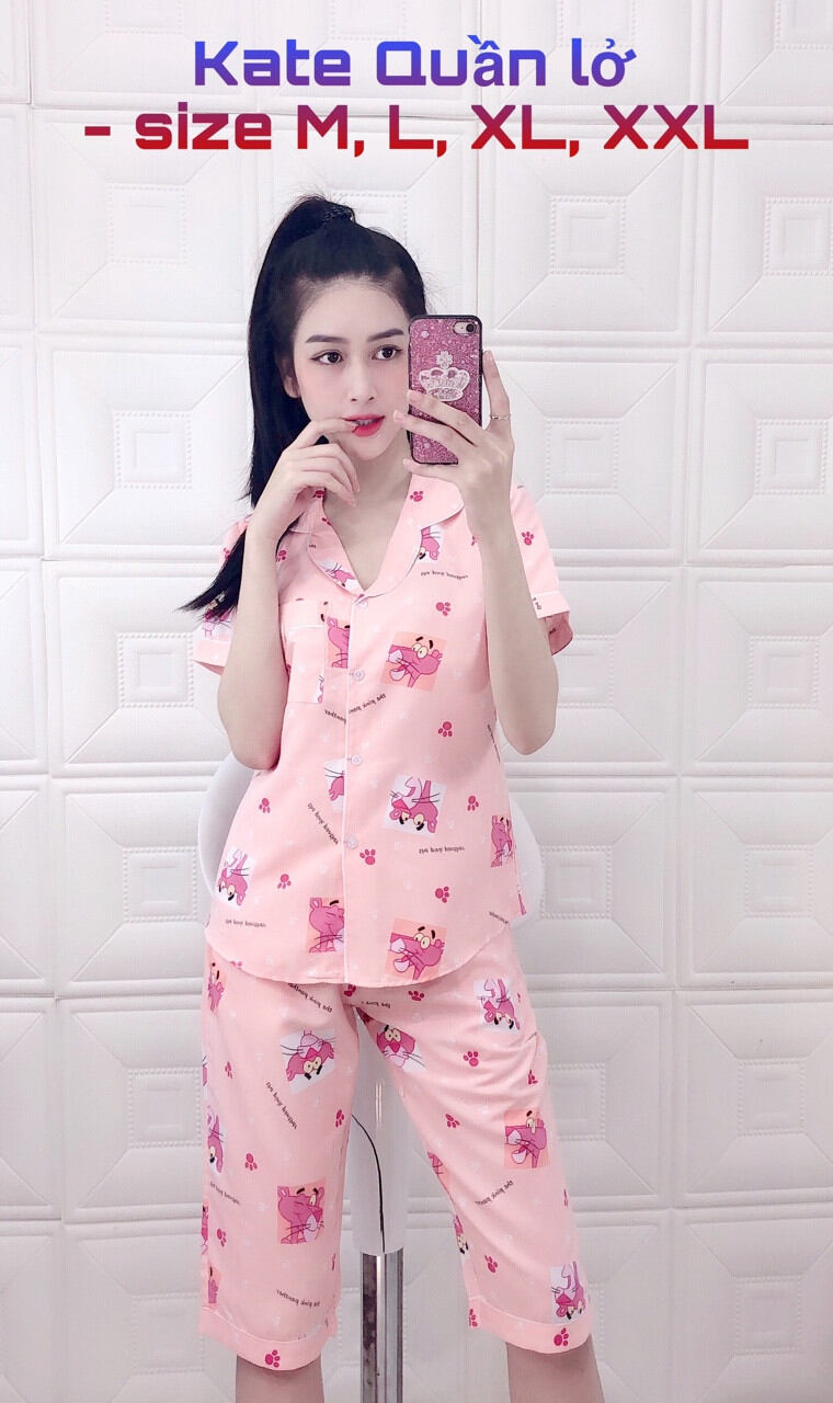 Bộ lửng kate thái loại 1 họa tiết xinh xắn_dưới 65kg