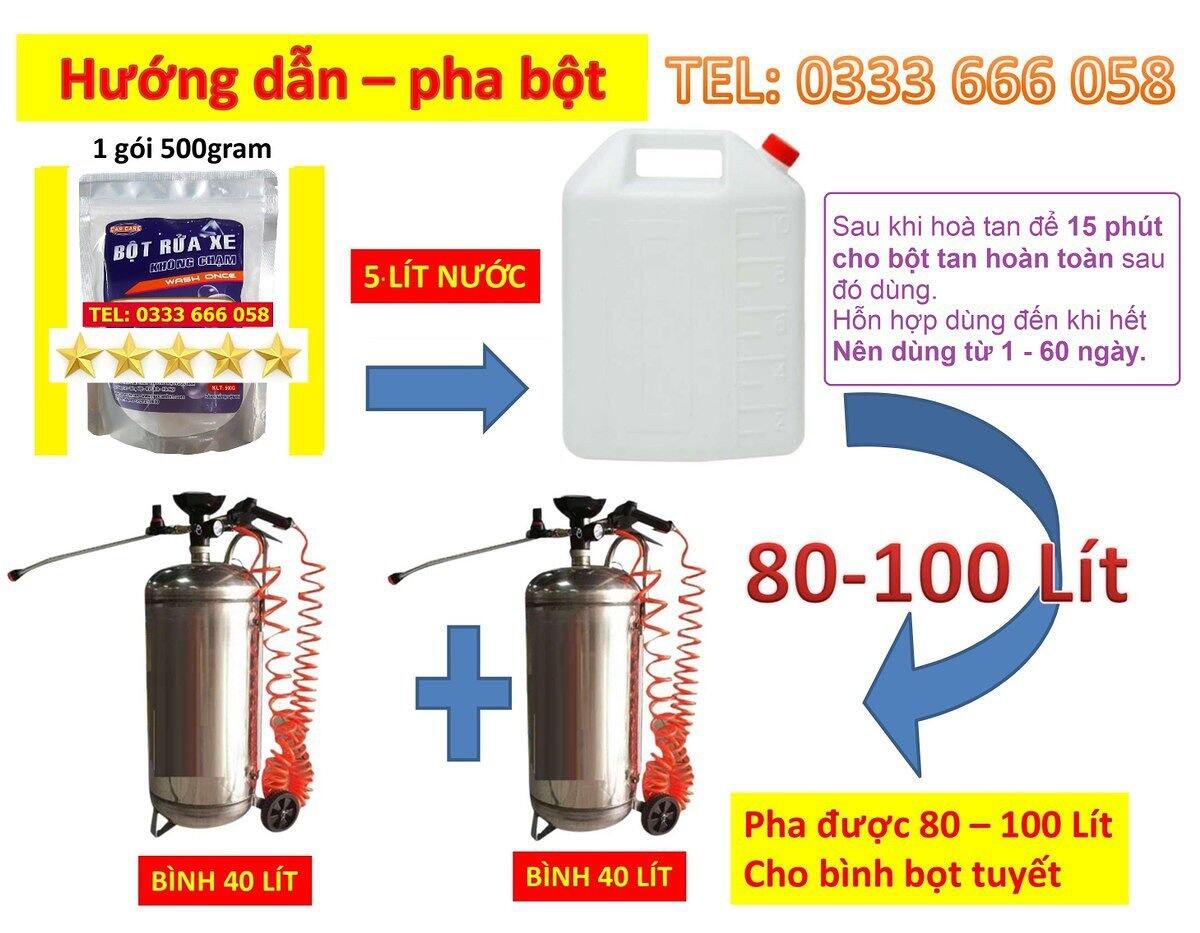 Bột rửa xe không chạm WASH ONCE 500Gram