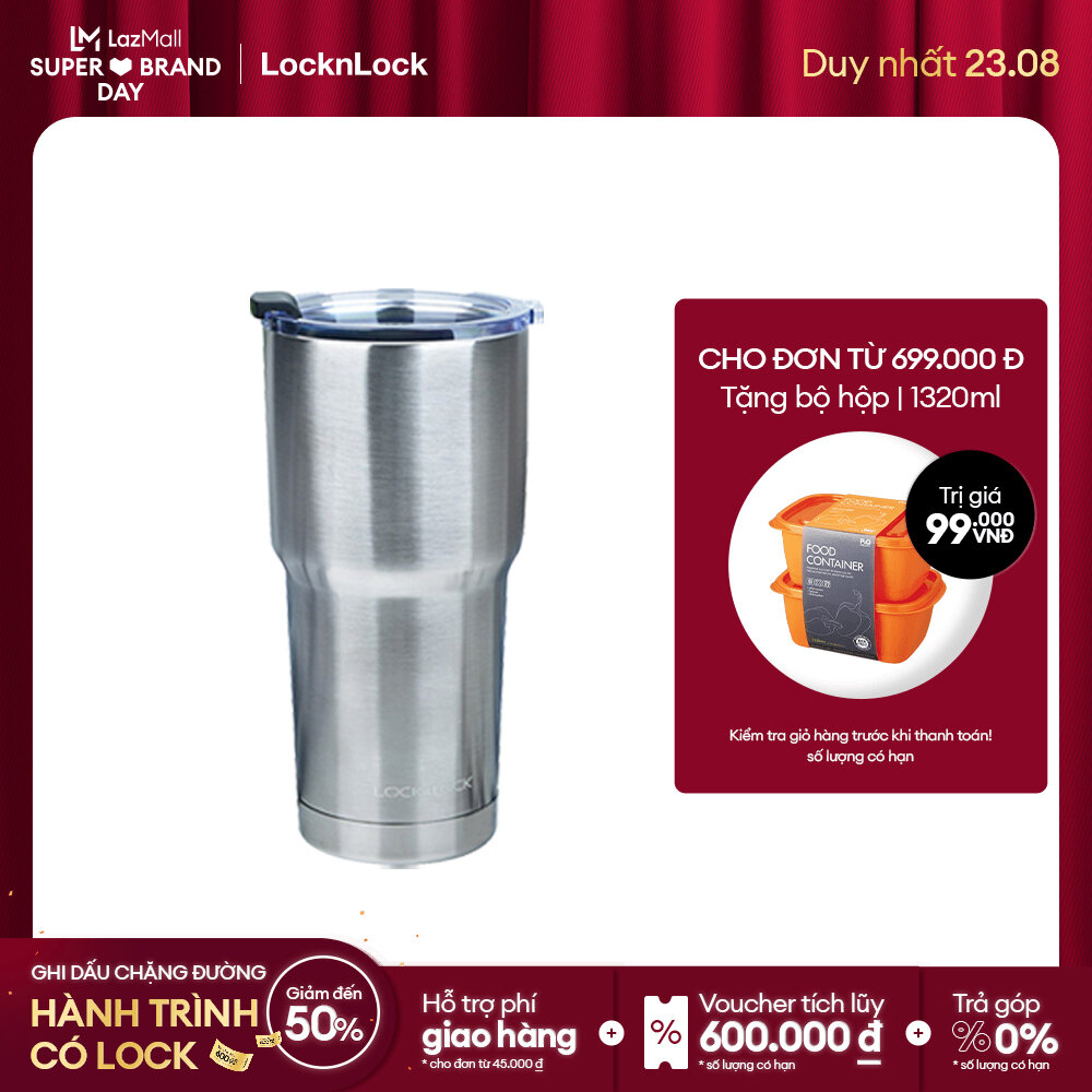 [Duy nhất 23.8 - Mua ngay] LHC4136SLV - Bình Giữ Nhiệt Lock&Lock Swing Tumbler (470ml) - Bạc, thép không gỉ 304 , giữ nhiệt vượt trội. Hàng chính hãng