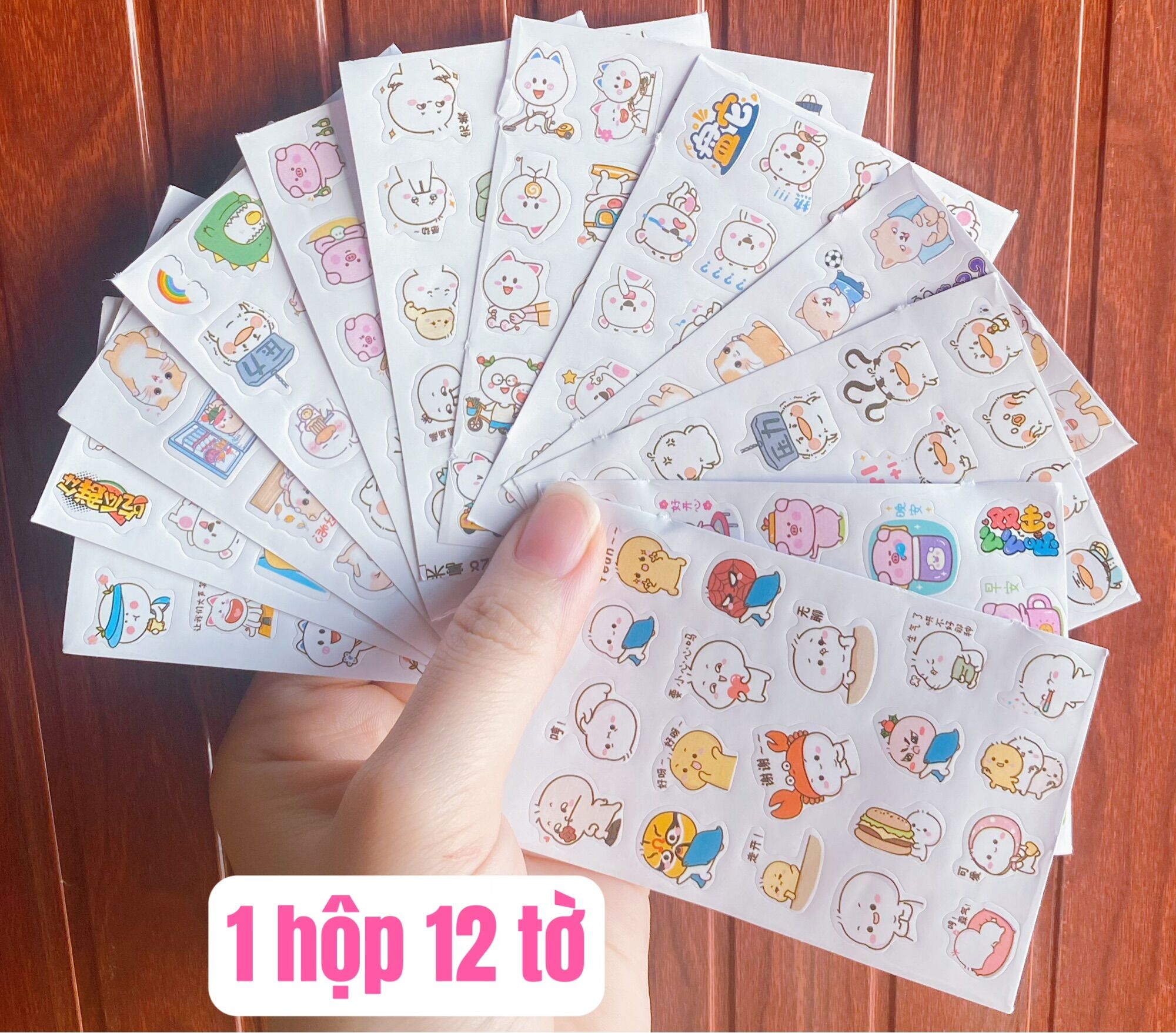 Hộp sticker 12 tờ nhiều mẫu