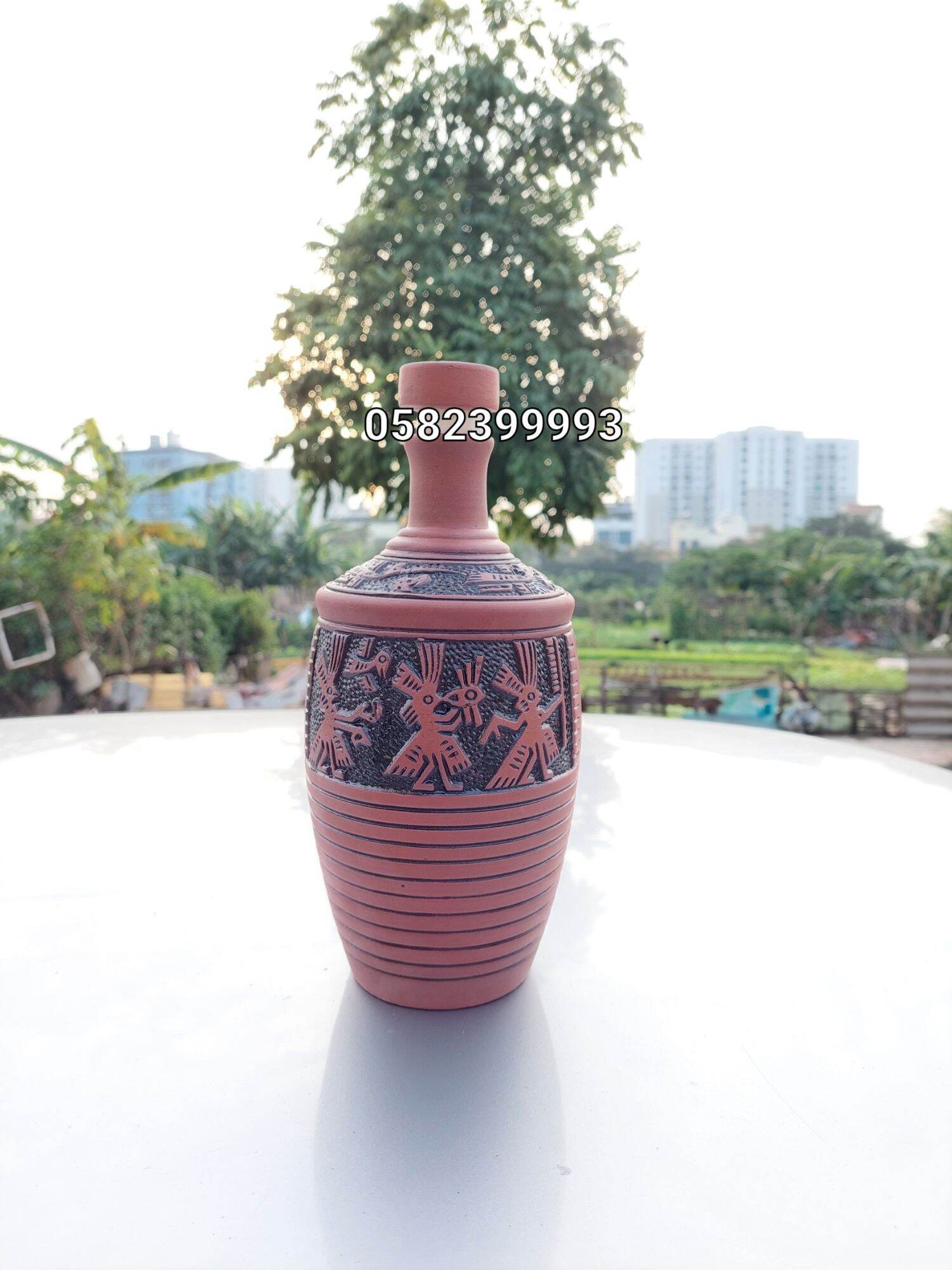 Chai sành Trống Đồng 1Lit (Loại xịn)