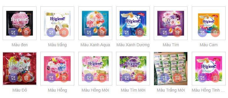 10 dây Nước xả vải Hygiene Thái Lan 12goi (10 màu)