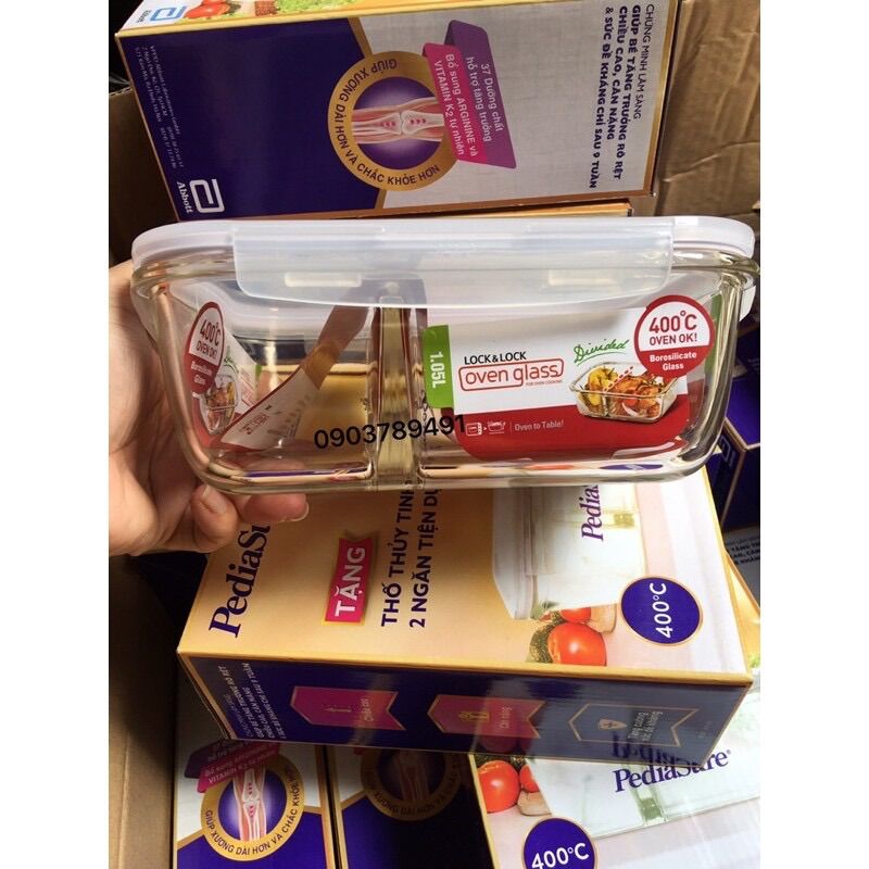👍🧸 HỘP THỦY TINH CHIA NGĂN LOCK & LOCK 1.05L 👍👍