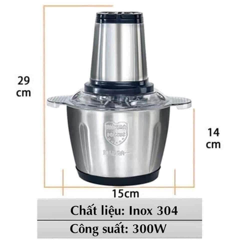 Máy xay đa năng thịt, cá, đá,...2 lít inox hiệu "HDA"