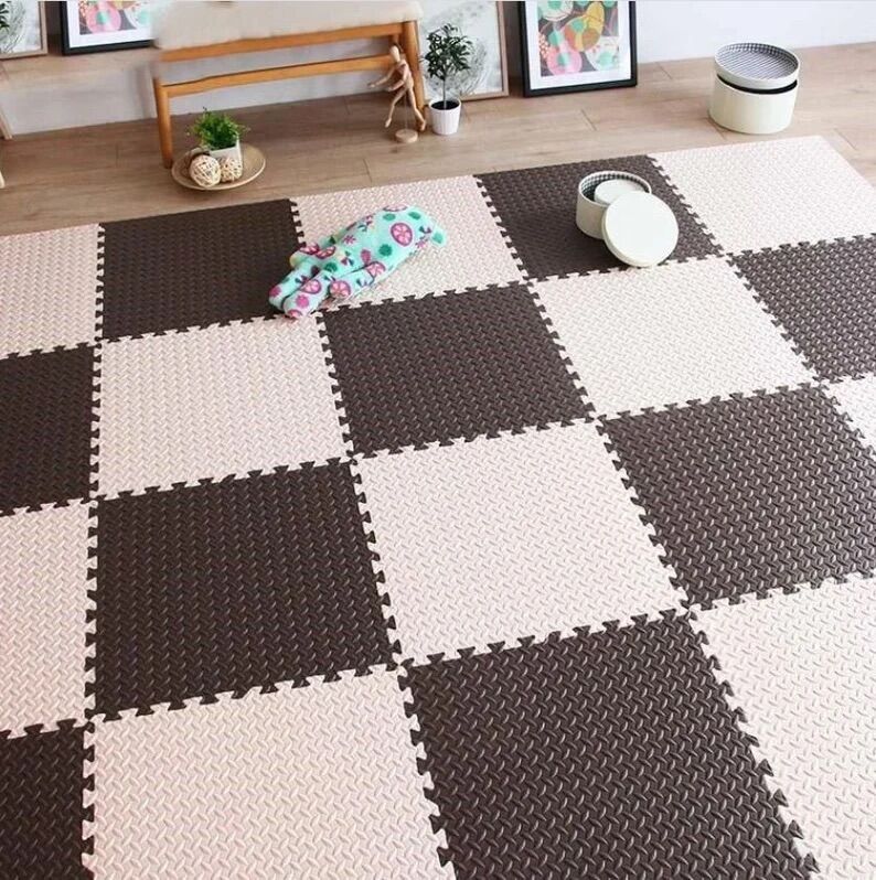 Thảm xốp lót sàn 60×60×1cm (nâu, nâu caffe, xám đậm, kem)