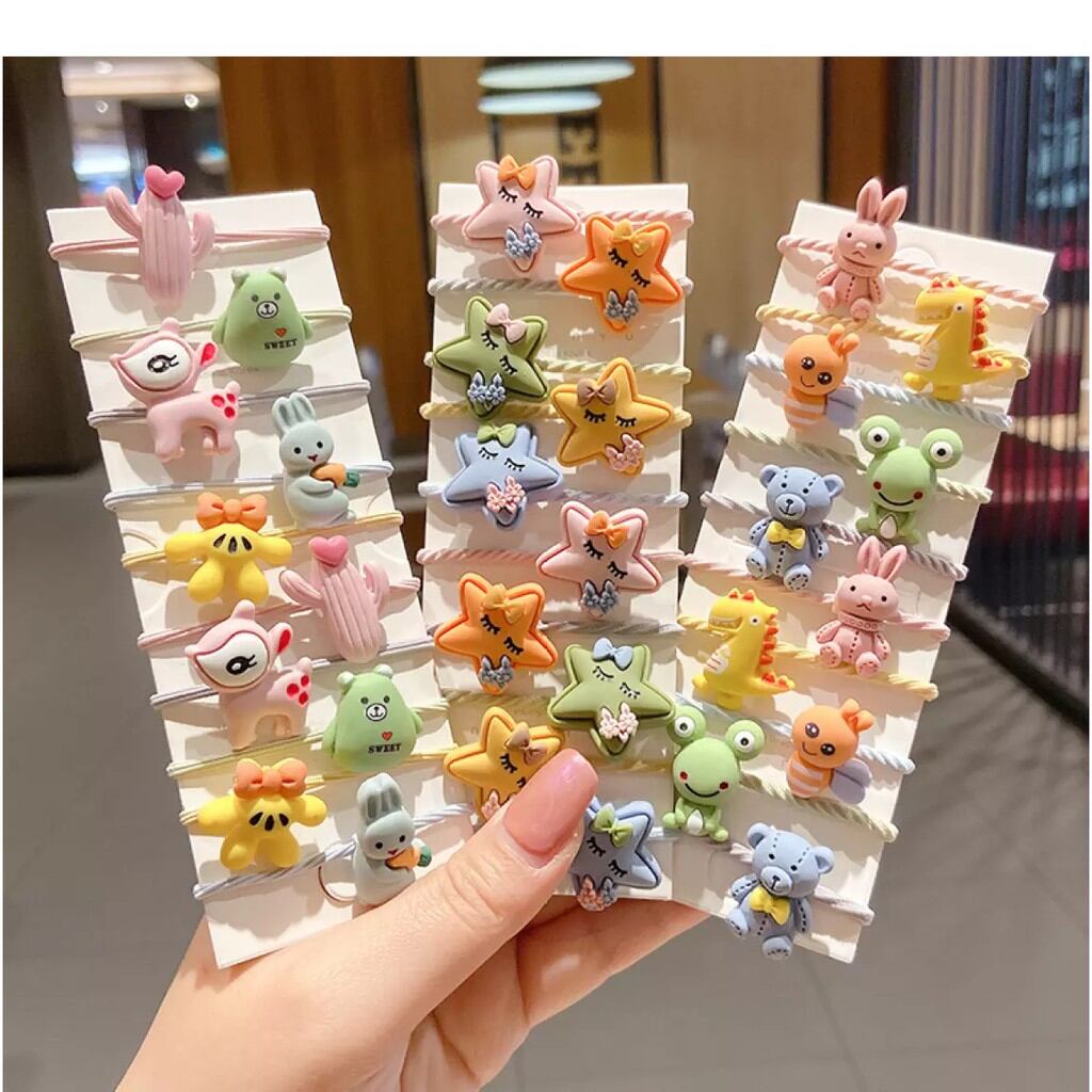 Set 10 dây buột tóc hình thú dễ thương cho bé