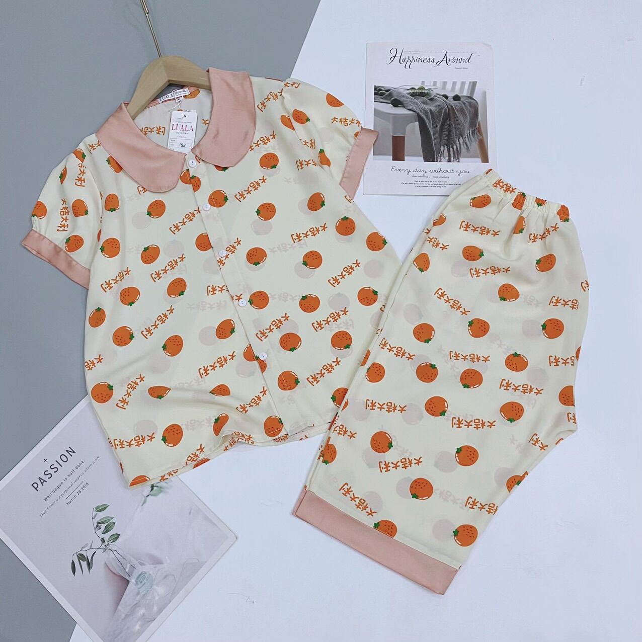 Bộ ngủ lụa satin lửng mặc nhà, bộ mặc nhà lụa satin mềm mát