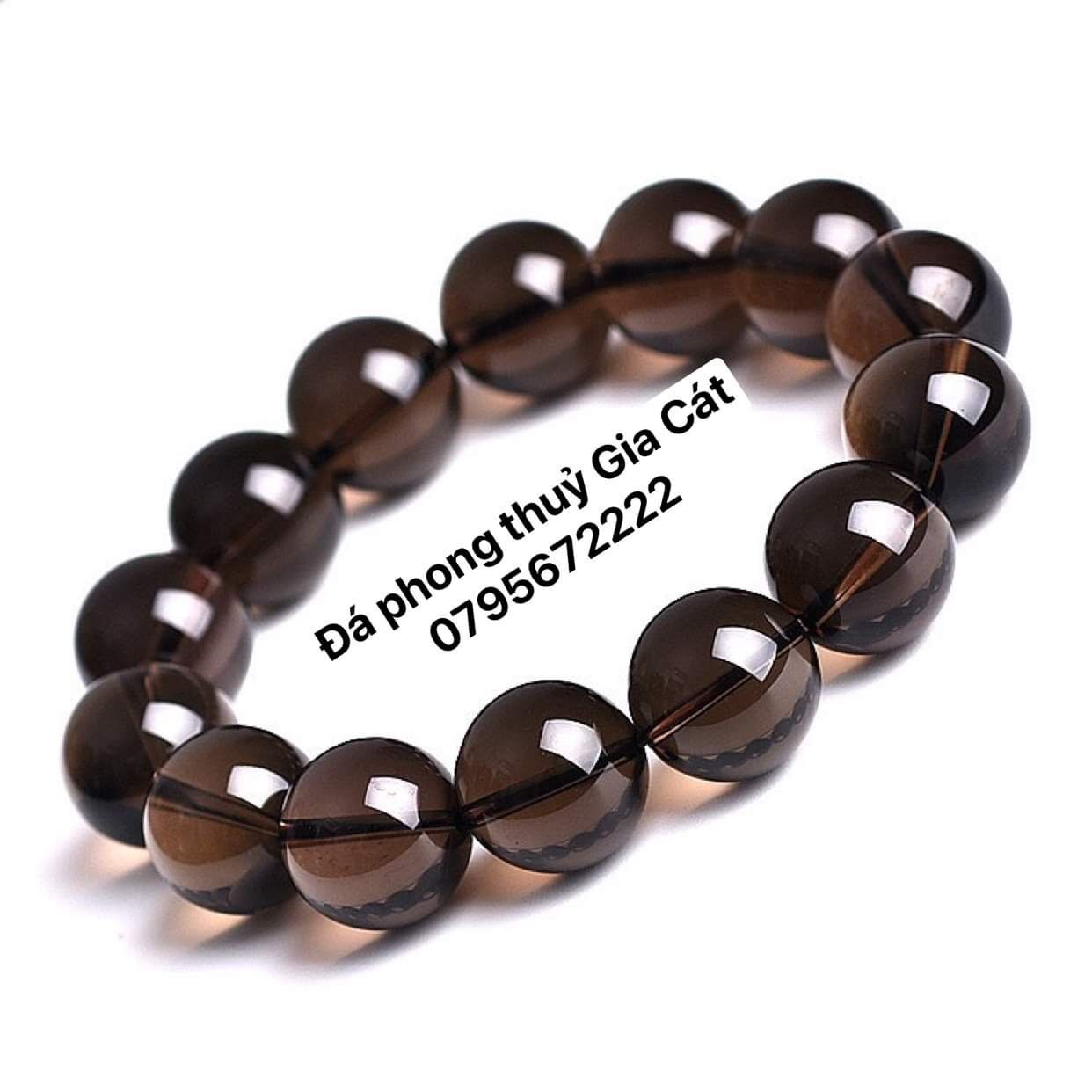 Vòng tay thạch anh khói siêu đẹp 8a siêu vip không tì vết