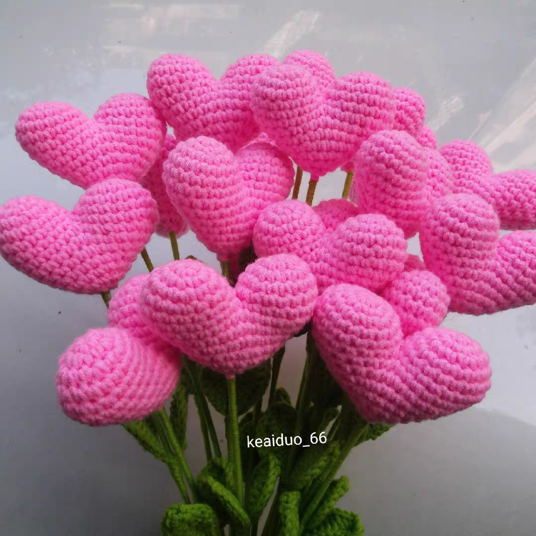 Bông hoa trái tim ❤❤ Handmade bằng len