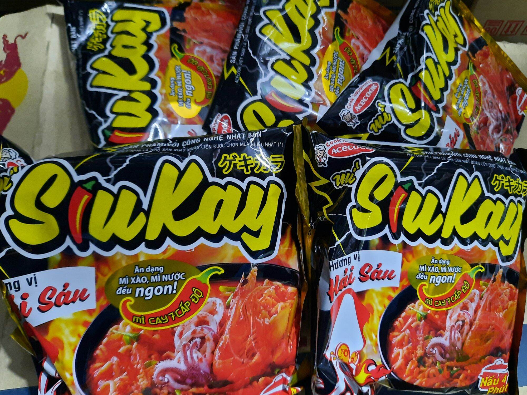 5 gói mì siêu cay hải sản Acecook