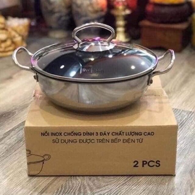 ???? nồi chống dính fivertar 3 đáy size 18cm ????