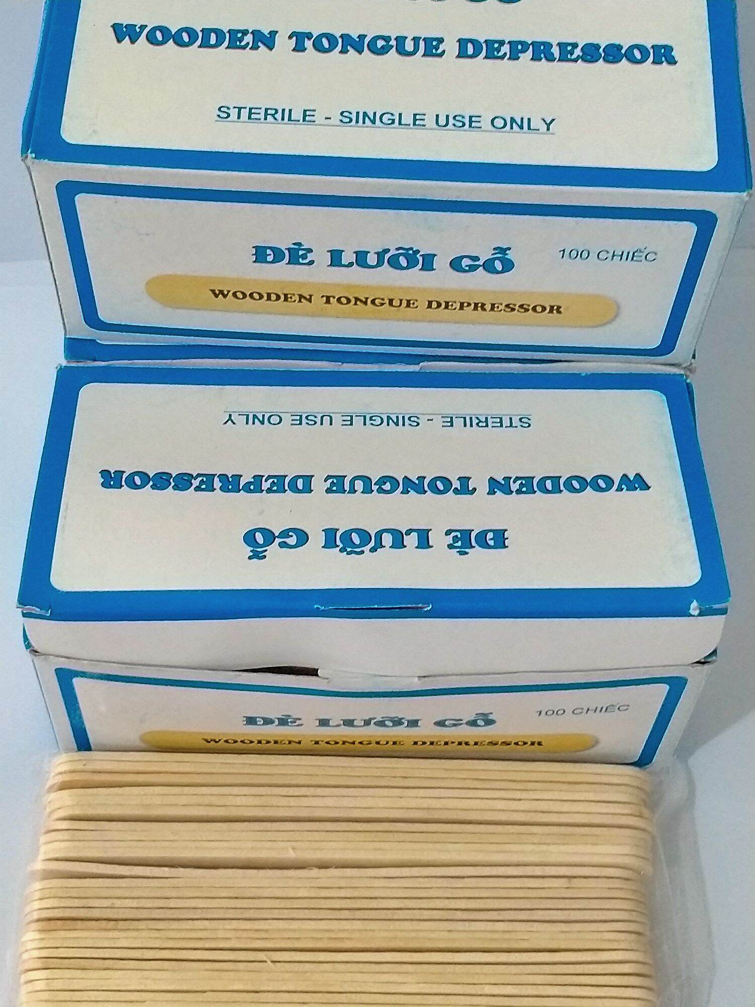 QUE ĐÈ LƯỠI GỖ HỘP 100 CHIẾC