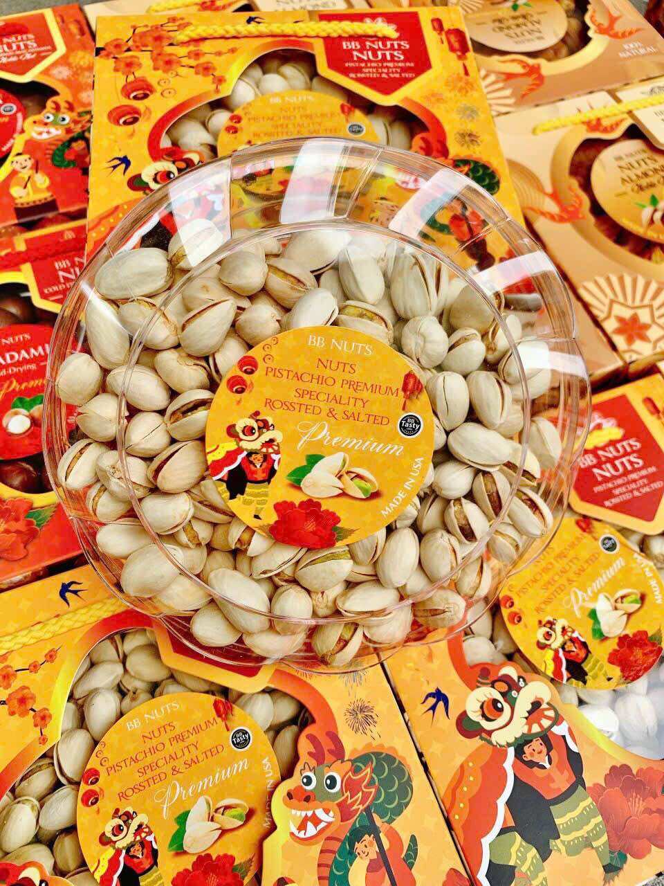 Hạt dẻ cười không tẩy hộp quà tết 400gr