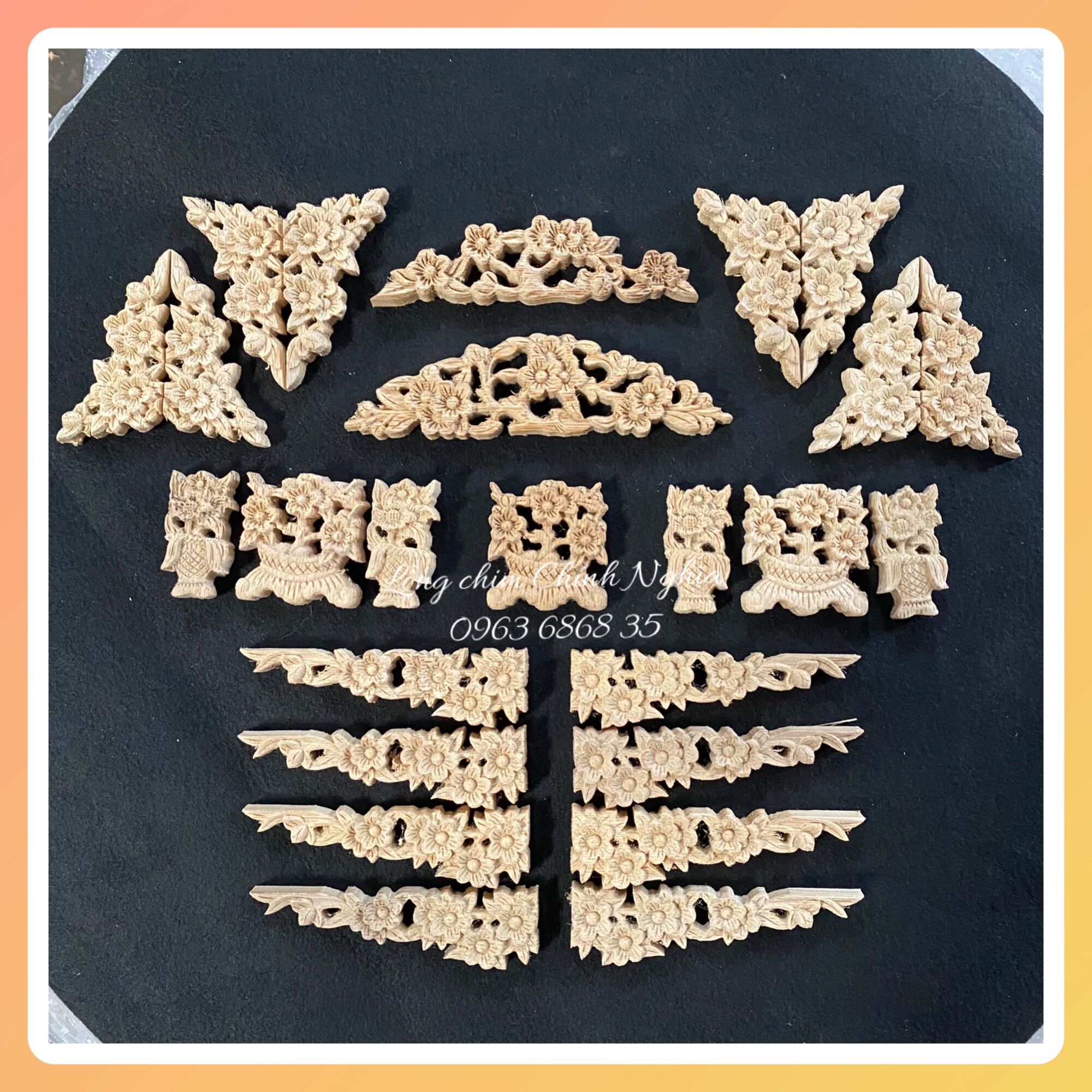 Set 25 chi tiết bộ chạm bông mai CNC gắn lồng chào mào (có bán lẻ) - Phụ kiện lồng chim
