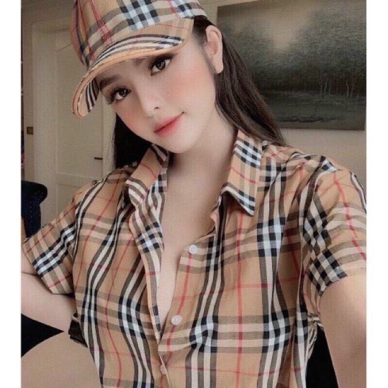 Áo sơ mi caro tay ngắn 2 túi