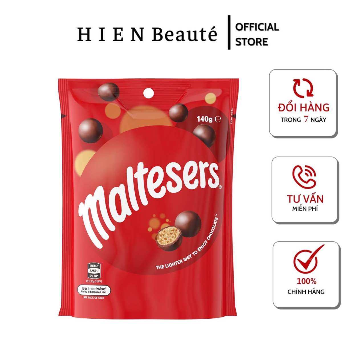 Kẹo Socola Sữa Nhân Bánh Maltesers Milk Chocolate 140g