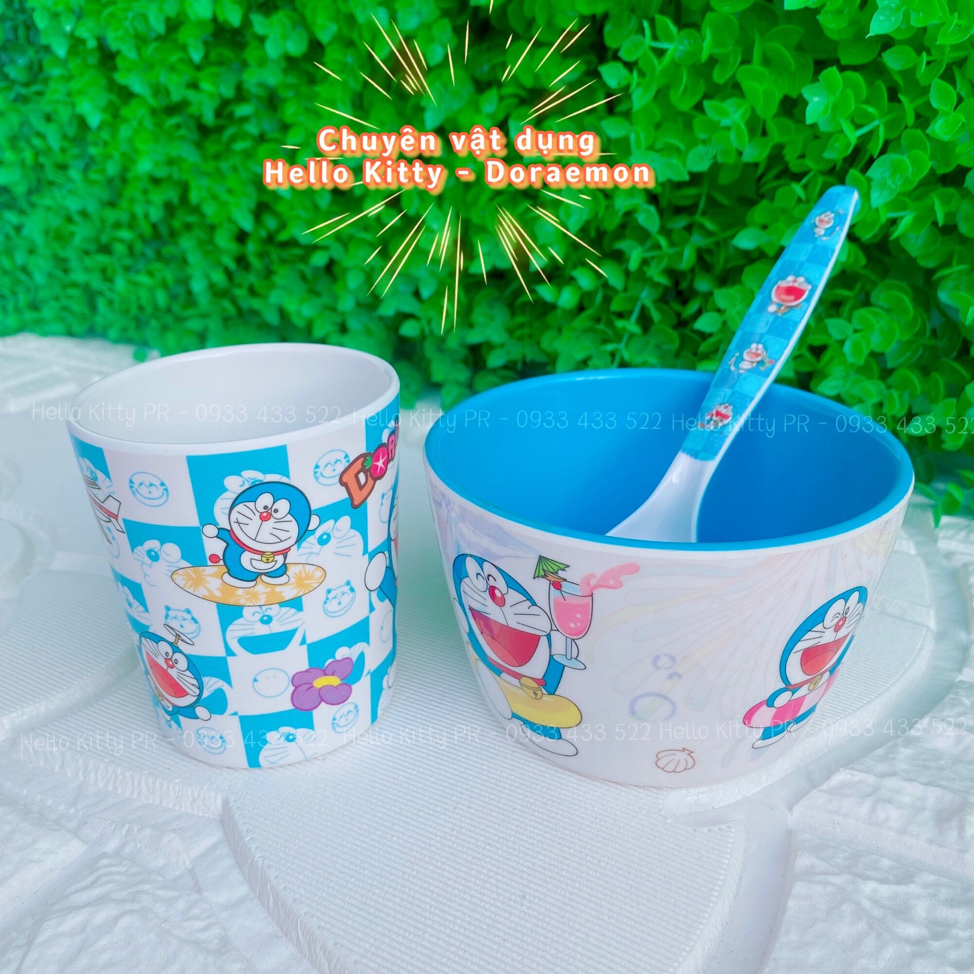 Combo ly chén muỗng Doremon Doraemon