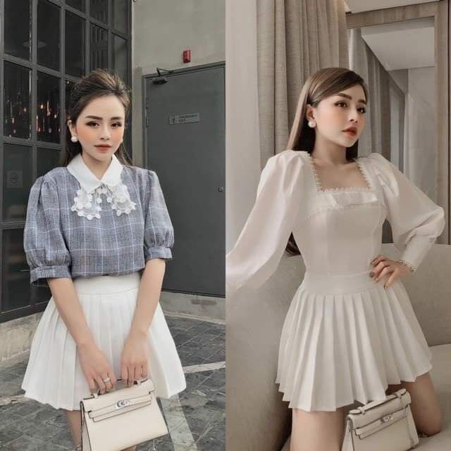 55-90kg Bigsize CHÂN VÁY XẾP LY (có quần)