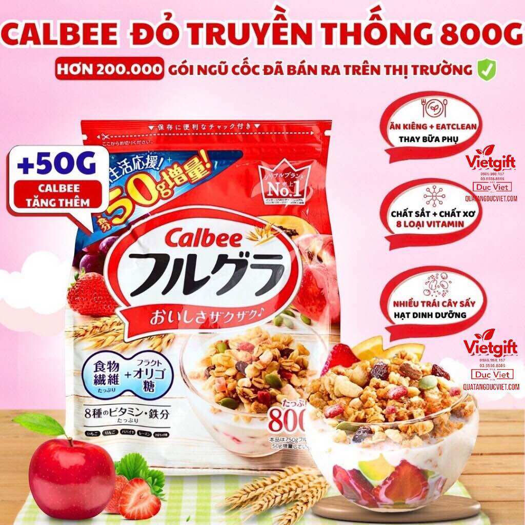 Ngũ cốc Calbee Nhật bản giảm cân ăn kiêng mix trái cây sữa chua