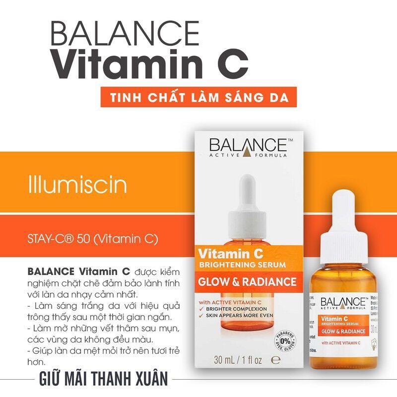 Serum dưỡng sáng da mờ thâm nám Balance Active Formula Vitamin C