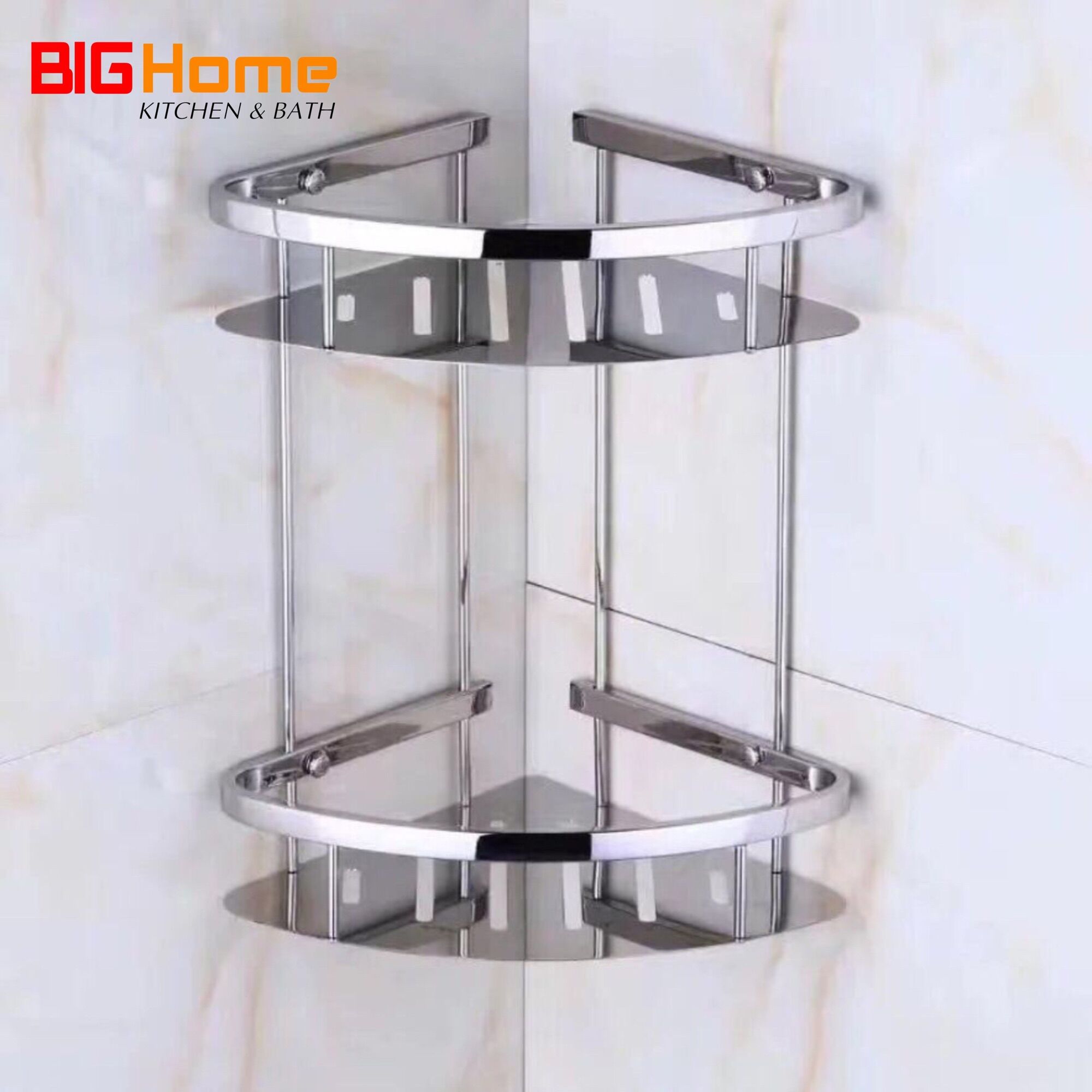 Kệ góc inox hai tầng