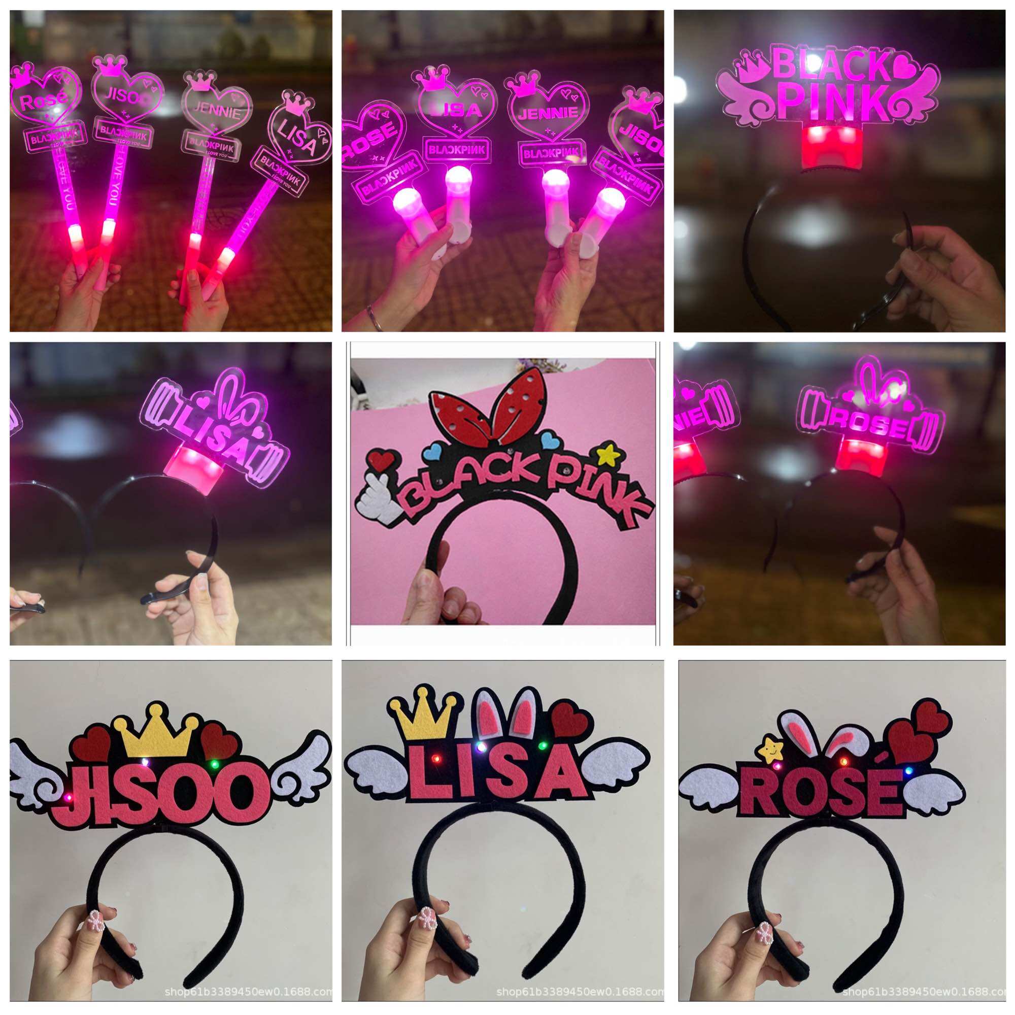 Cây đèn, cài tóc đèn phát sáng cổ vũ blackpink xinh xắn