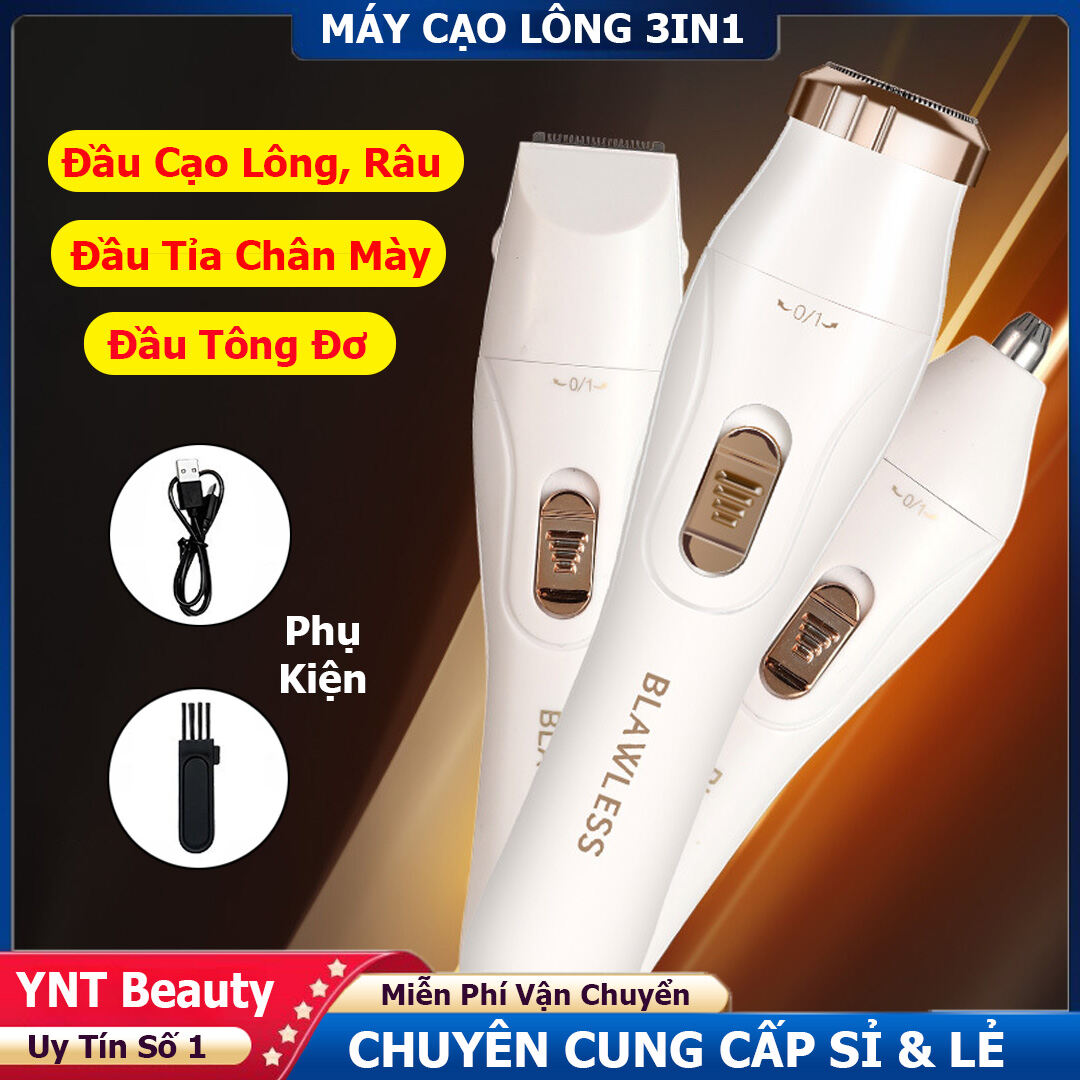 Máy Cạo Lông Mặt Lông Nách Vùng Kín 3in1 Tích Hợp Sạc Điện Dùng Cho Cả Nam Và Nữ - Máy Cạo Lông +Tỉa Chân Mày + Tông Đơ